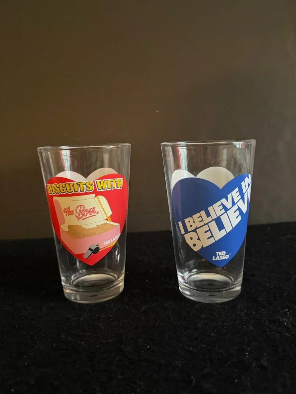 NIB ‘Ted Lasso’Valentine Glassware
